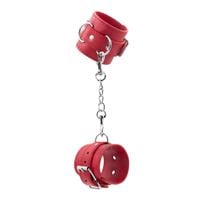 bondage love leather handcuffs crushious red