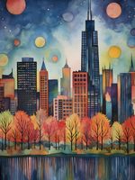 Plakat 30x40cm Panorama Malowniczego Miasta