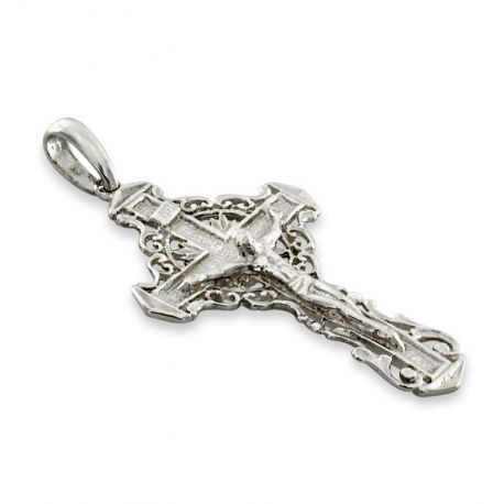 SREBRNY KRZYŻ DUŻY Z UKRZYŻOWANYM JEZUSEM PRÓBA SREBRA 925 na Arena.pl