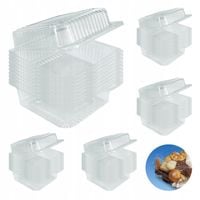Pojemnik plastikowy na ciasto opakowanie cukiernicze kwadratowe K-25 50szt