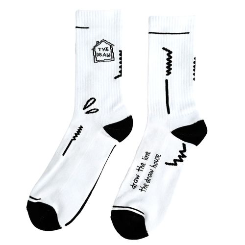 Skarpety długie Draw The Line Białe 36/38 The Draw House na Arena.pl