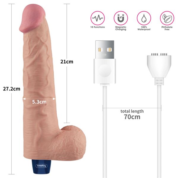 10.5" Real Softee Rechargeable Tpe Vibrating Dildo(Flesh) zdjęcie 2