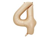 Balon foliowy "cyfra 4", beżowa, 100 cm [balon na hel]