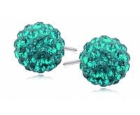 Srebrne turkusowe kolczyki kulki kuleczki Swarovski srebro 925 ALKC10MT