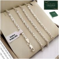 SREBRNY ŁAŃCUSZEK MĘSKI SPLOT KRÓLEWSKI 50 CM SREBRO 925 + GRATISY + GRAWER