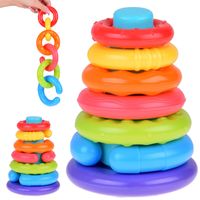 DLA DZIECI  PIRAMIDA  KOLOROWE KRĄŻKI DO UKŁADANIA