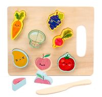 zabawka drewniana Owoce i warzywa do krojenia + deska i nóż 22x18 cm NT6068