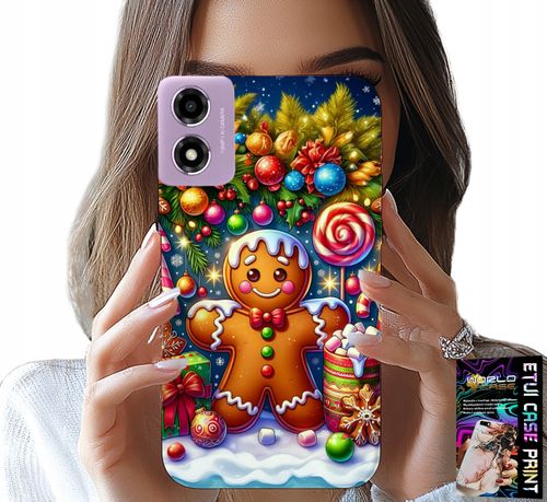 ETUI DO MOTOROLA MOTO E14 - PIERNIK, CUKIERKOWE WZORY ŚWIĘTA + SZKŁO na Arena.pl
