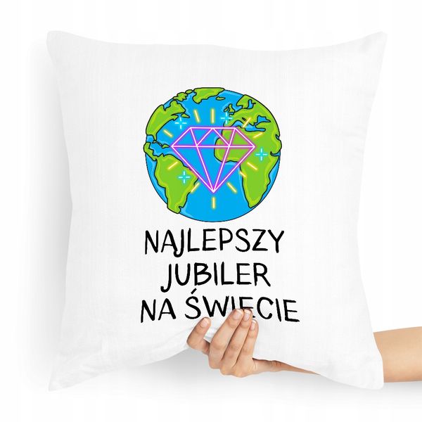 Prezent Poduszka Dla Jubilera Najlepszy Na Świecie Z Nadrukiem Ze Zdjęciem zdjęcie 1