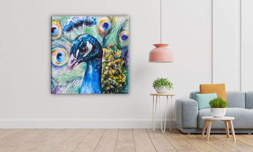 OBRAZ NA PŁÓTNIE 081 Paw 70x70cm na Arena.pl