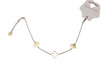 Delikatna bransoletka celebrytka trzy kwiatki kolor złoty