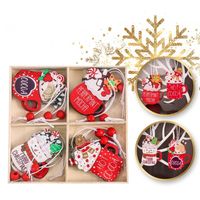 komplet zawieszek choinkowych pierniczki drewniane 12 sztuk w opakowaniu