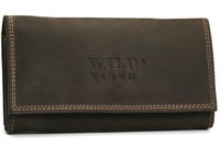 Portfel damski skóra nubuk Wild Tiger - ciemnobrązowy