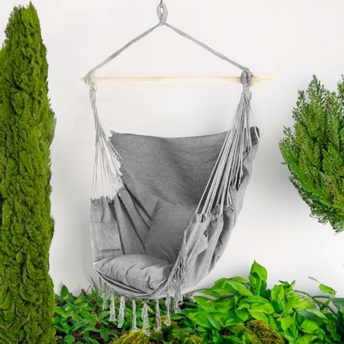 Hamak brazylijski krzesło wiszące BAHIO szare na Arena.pl