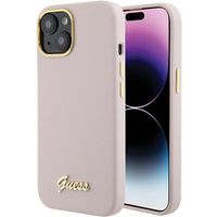 Guess GUHCP15SSMBSLP iPhone 15 6.1" różowy/pink hardcase Silicone Script