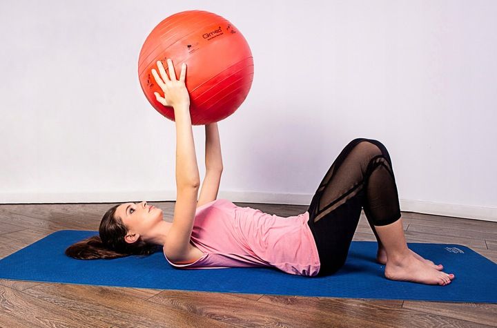 Piłka rehabilitacyjna gimnastyczna do ćwiczeń fitness siedzenia ABS zdjęcie 3