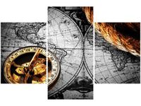 90X60CM OBRAZ ZABYTKOWA MAPA TRZY OBRAZY