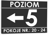 Tabliczka Tablica dibond 30x20 NUMER POKOJI POZIOMU Piątra Klatki schodowe