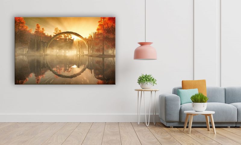 OBRAZ NA PŁÓTNIE 113 Jezioro 30x20cm zdjęcie 5