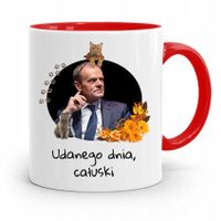 Kubek Czerwony Donald Tusk Po Platforma Prezent Z Nadrukiem Ze Zdjęciem