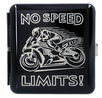 Papierośnica Metalowa z Gotowym Grawerem Motocykla