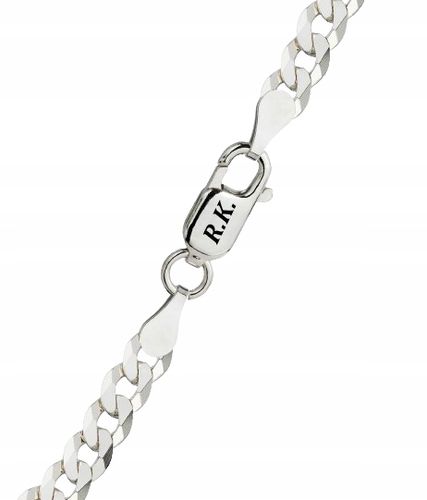 Łańcuszek Męski Srebrny Pancerka 3,80 mm z Krzyżykiem pr 925 Grawer Gratis na Arena.pl