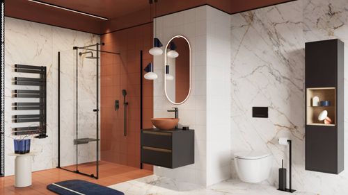 Luqa umywalka nablatowa 40 cm okrągła, terracotta mat na Arena.pl