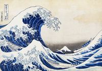 Plakat 100x70cm Wielka Fala w Kaganawie Katsushika Hokusai Japoński Vintage