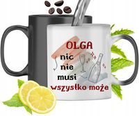 Kubek Magiczny Dla Olgi Czarny Zmieniający Kolor Z Nadrukiem Ze Zdjęciem