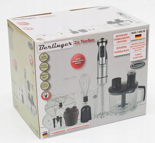 Blender ręczny robot kuchenny 1400W metalowy mikser, trzepaczki na Arena.pl