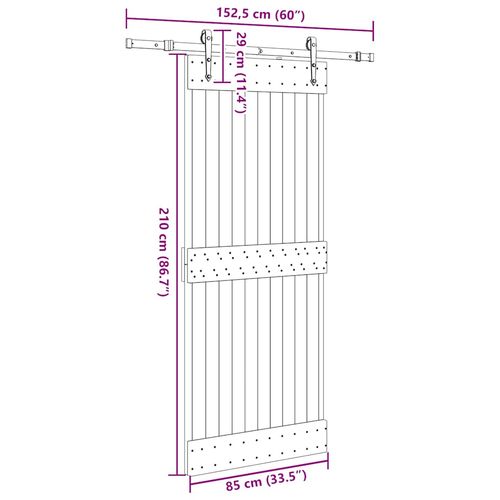 Drzwi przesuwne z osprzętem, 85x210 cm, lite drewno sosnowe na Arena.pl
