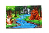 Drewniana EKO kolorowa układanka dla dzieci Zabawka PUZZLE 12 el.