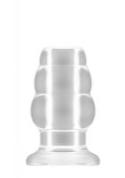 no.49   small hollow tunnel butt plug   3 inch   translucent