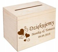 Pudełko na koperty drewniana skrzynka z grawerem