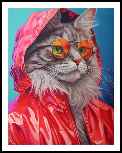 Plakat 50x65cm Kot w Stylu na Arena.pl