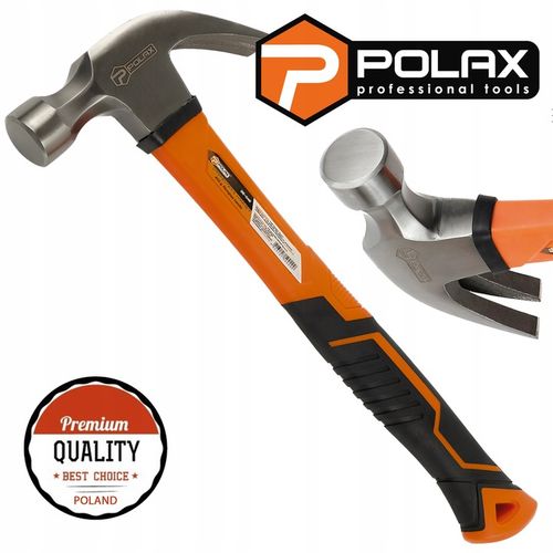 Młotek ciesielski stolarski 450g z łapką do gwoździ i trzonkiem na Arena.pl