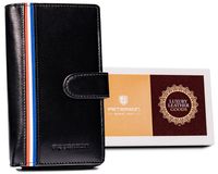 pionowy portfel damski ze skóry naturalnej - peterson