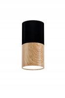 Candellux Spot Sufitowy TUBA 15W GU10 Czarny/Jasne Drewno IP20