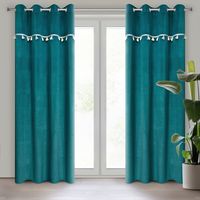 Zasłona gotowa na przelotkach KIDS 140x250 turkusowa z słonikami