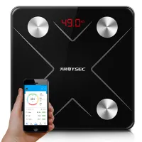 Szklana waga łazienkowa analityczna Verk Group 309908315 z Bluetooth i LCD dla wygody codziennego użytku