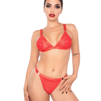komplet bielizny spicy bra & briefs red l/xl kinky diva