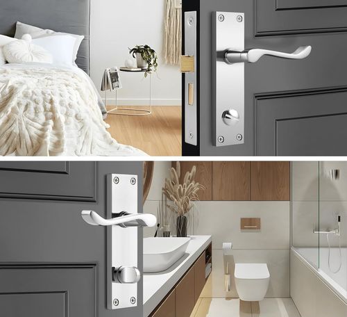 Probrico Klamki do drzwi Zamek wewnętrzny Srebrne 5 par na Arena.pl