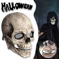 MASKI NA HALLOWEEN, STRASZNA MASKA NA KOŚCI KRZYŻOWEJ Z RUCHOMĄ
