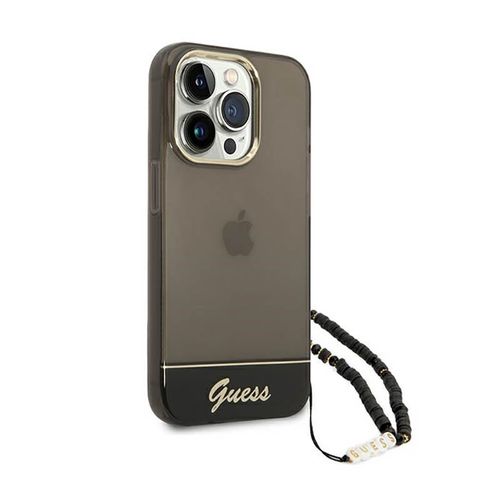 Guess Translucent Pearl Strap - Etui iPhone 14 Pro Max (czarny) na Arena.pl
