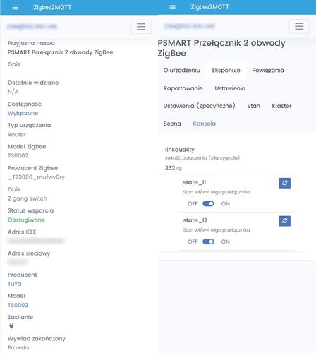 Przełącznik Włącznik 2 Obwody ZigBee TUYA Przycisk PSMART Biały na Arena.pl