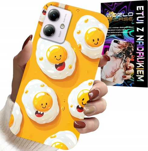 ETUI DO MOTOROLA MOTO G14 - SŁODKIE UŚMIECHNIĘTE JAJKA CASE + FOLIA na Arena.pl