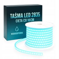 Taśma Led 2835 230v 10w Ice Blue Cięta Co 10cm Wodoodporna Bez Zasilacza