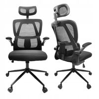 FOTEL BIUROWY REGULOWANY OBROTOWY KRZESŁO BIUROWE ERGONOMICZNY KG102 CZARNY