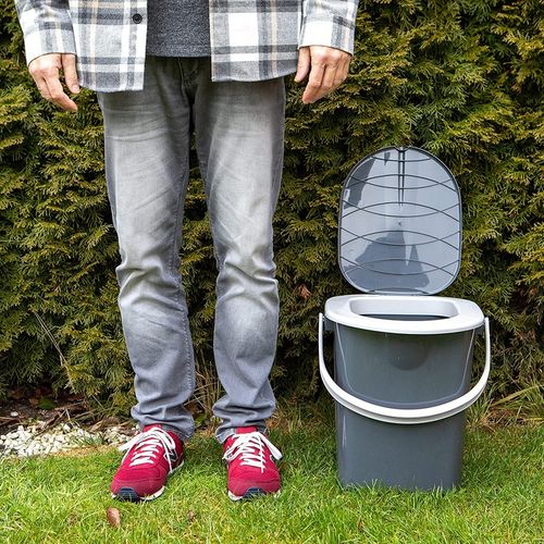 TOALETA TURYSTYCZNA PRZENOŚNA 22L WIADRO WC KIBEL Z DESKĄ UCHWYT + WORKI na Arena.pl