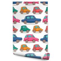 Tapeta Do Pokoju Dziecka Kolorowe AUTKA Samochody Dla Chłopca